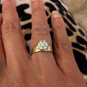 Vintage 1/2 TW 7 diamond cluster ring 14k gold